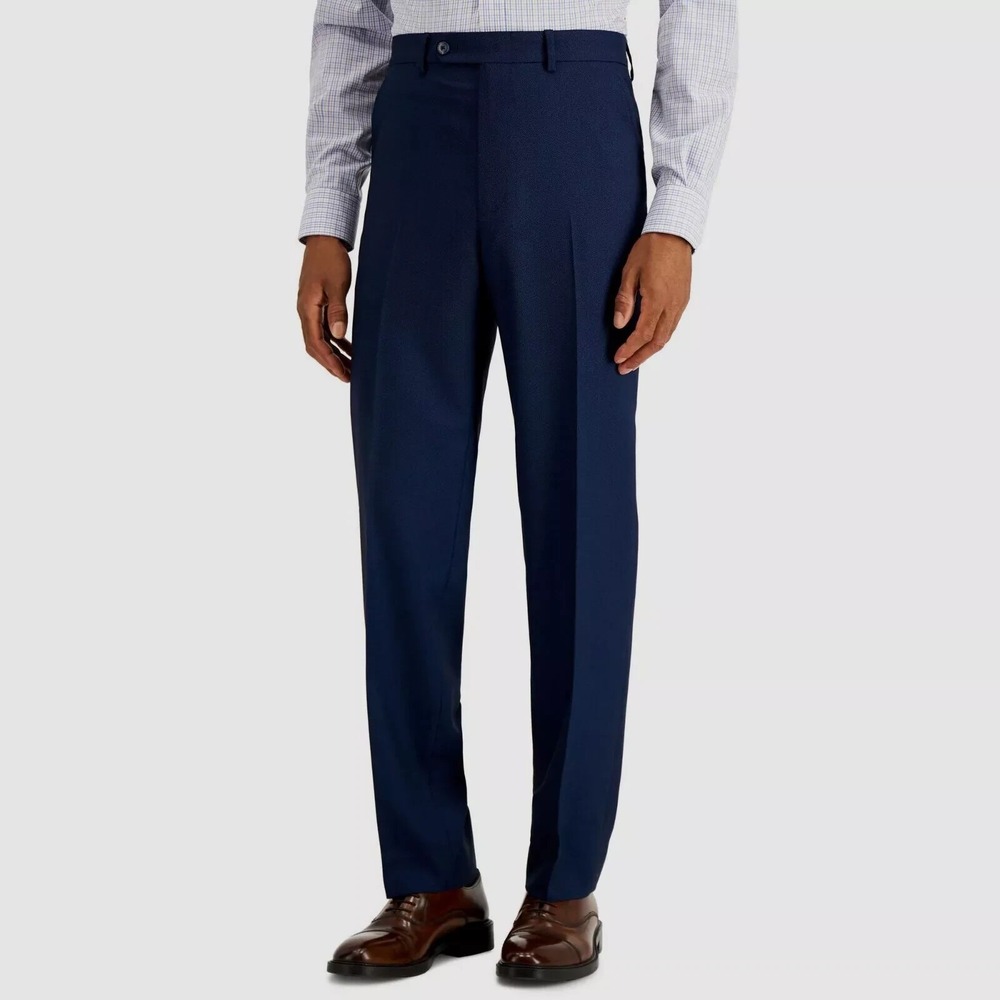 Nautica Men's Dress Pants Blue Birdseye 40W 31L
